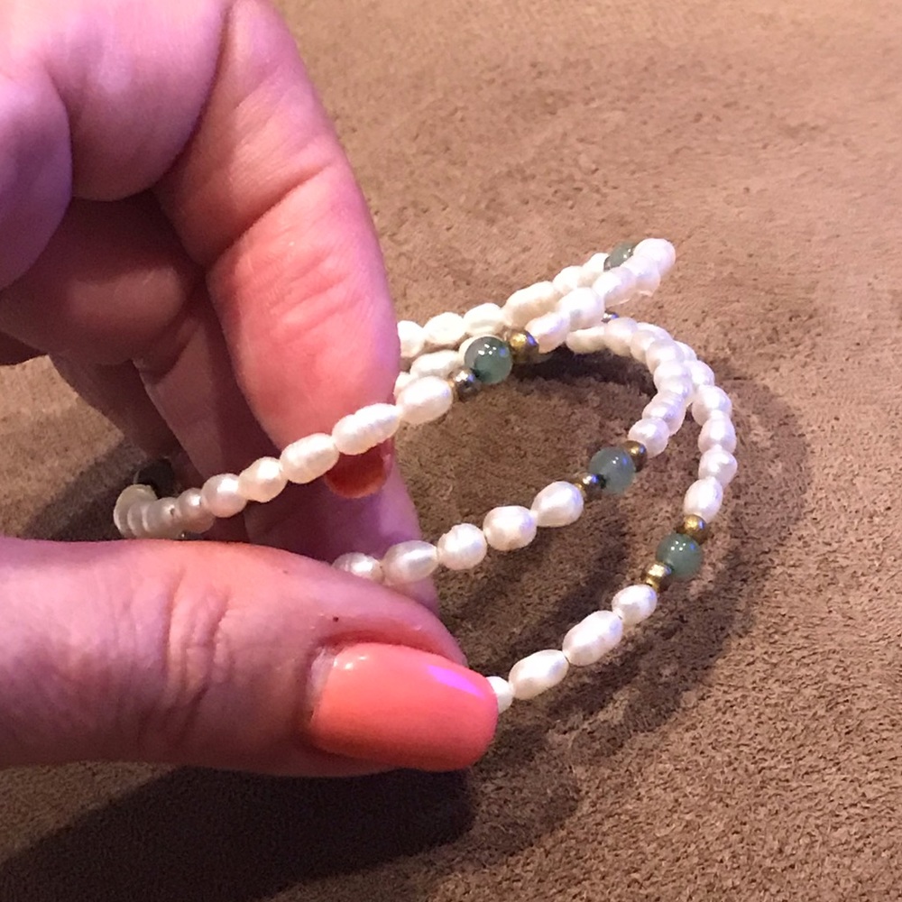 💚FRESH WATER PEARL COIL BRACELET💚